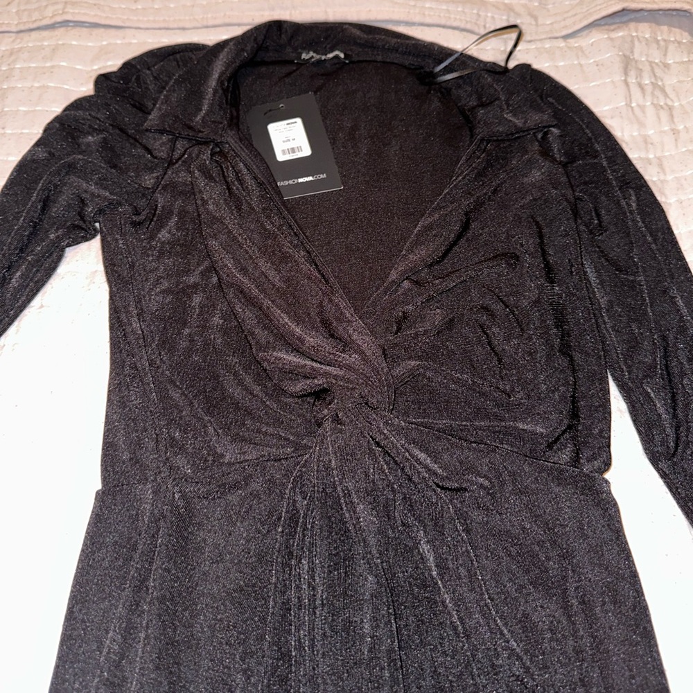 Fashion Nova black midi dress